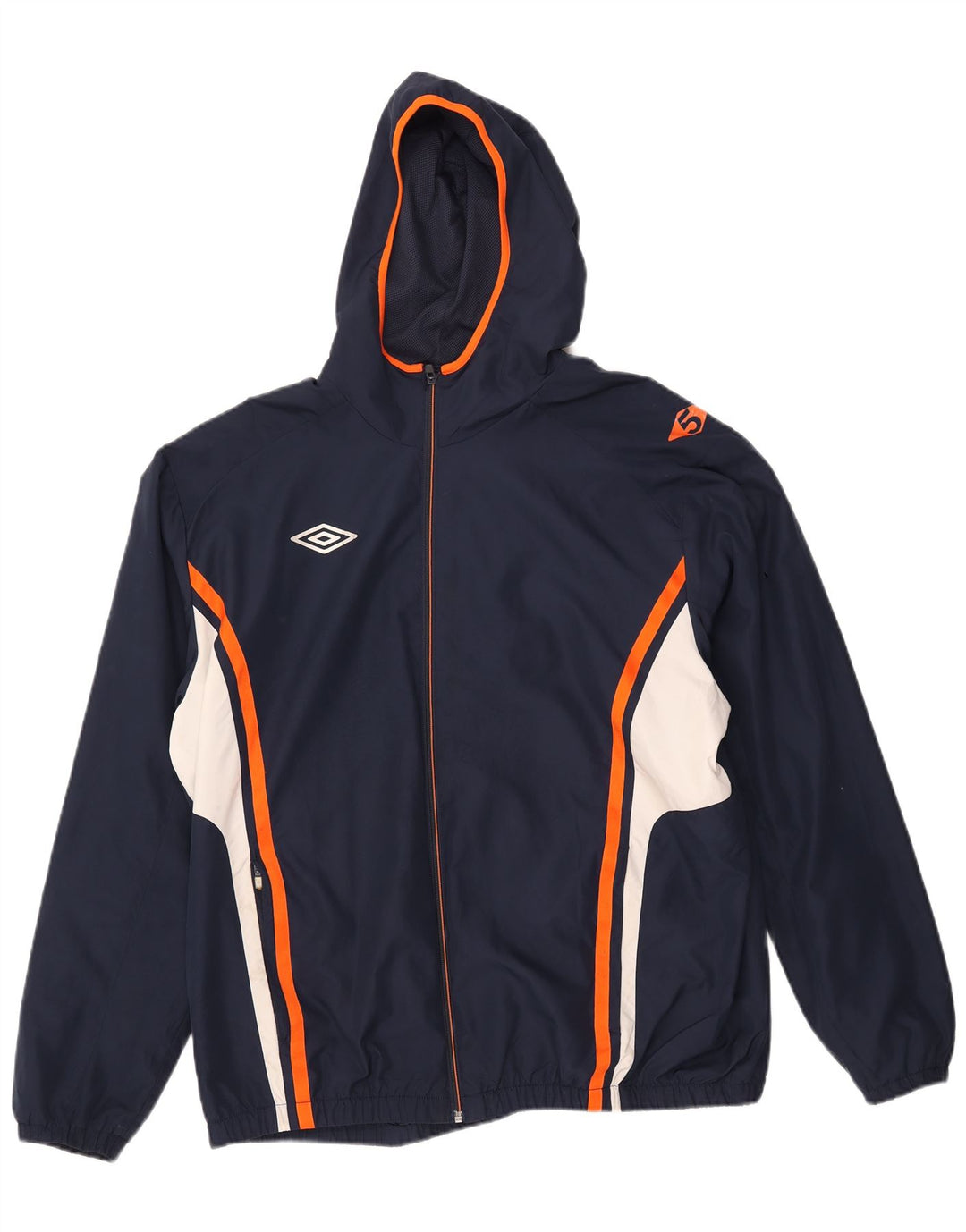 Giacca antipioggia con cappuccio da uomo Umbro UK 44 2XL Poliestere color block blu navy
