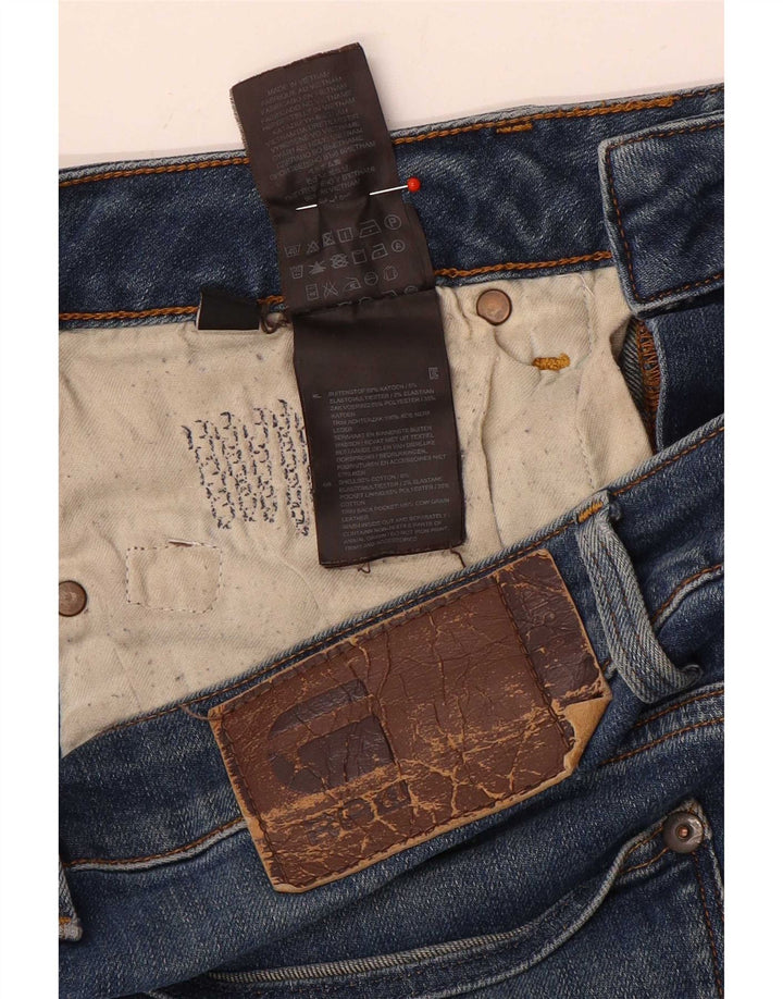 Jeans dritti invecchiati da uomo G-Star W30 L34 cotone blu