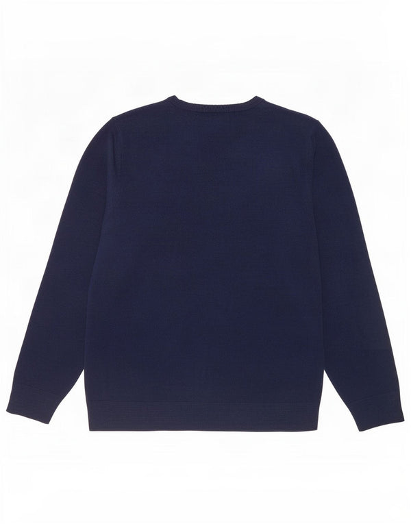 Maglione da uomo con scollo a V Marks & Spencer medio blu navy in acrilico