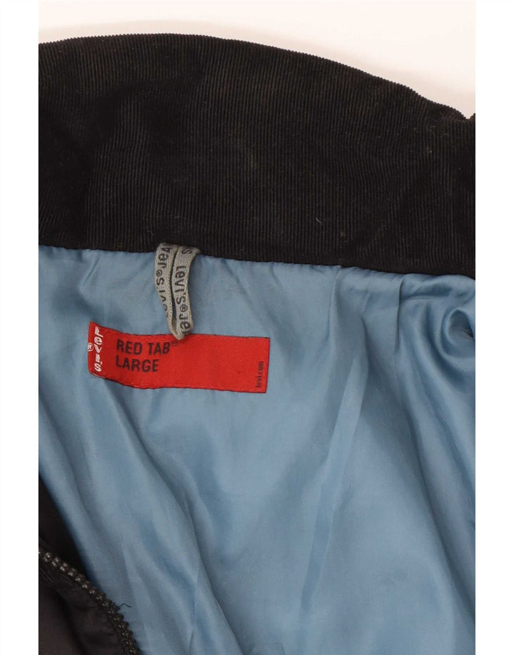 Giacca bomber imbottita da donna Levi's UK 16 grande poliestere nero