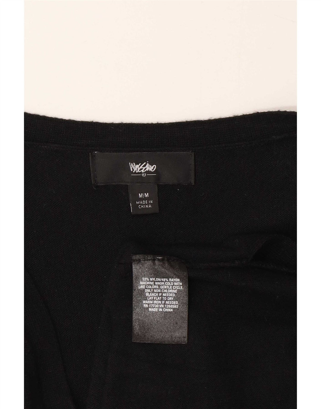 Mossimo Maglione cardigan da donna UK 12 Medium Black Nylon