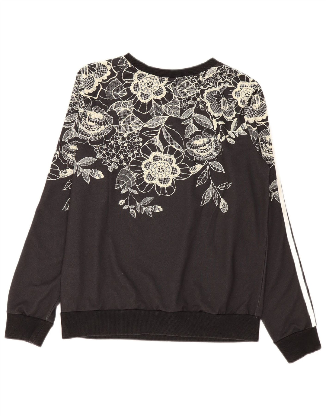 Felpa da donna Adidas Jumper UK 12 Medium Black Floral Poliestere
