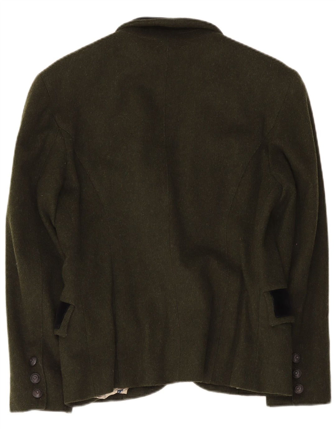 Giacca blazer vintage da donna a 1 bottone UK 14 grande color kaki