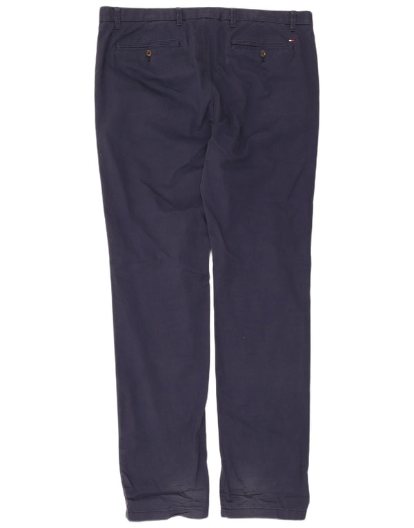 Pantaloni chino slim da uomo Tommy Hilfiger W40 L36 cotone blu navy