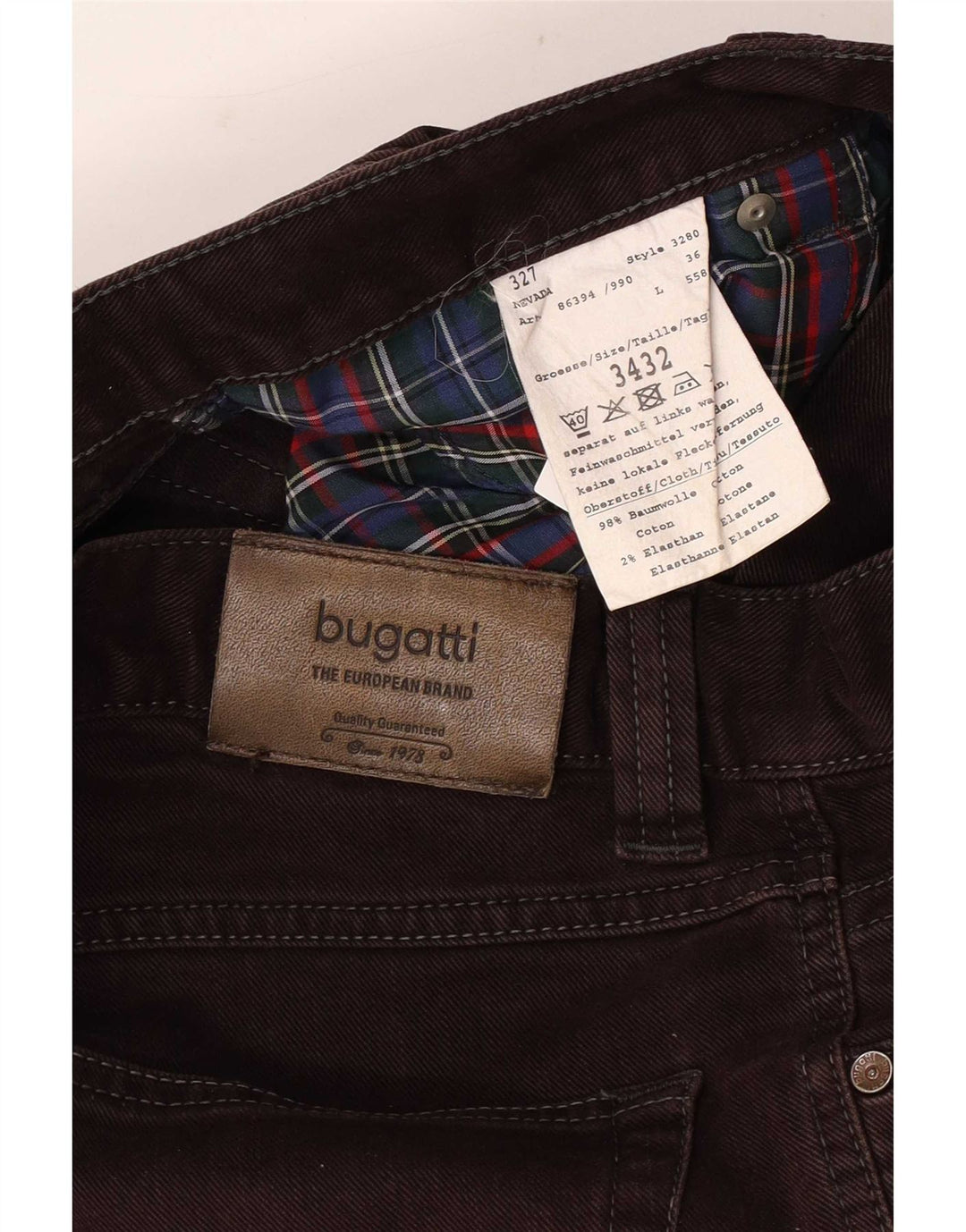 Bugatti Jeans dritti da uomo W34 L32 Cotone marrone