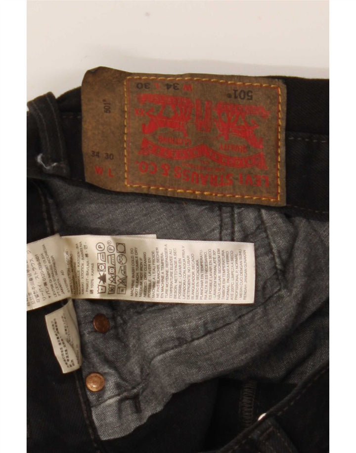 Levi's Uomo 501 Jeans dritti W34 L30 Cotone Nero