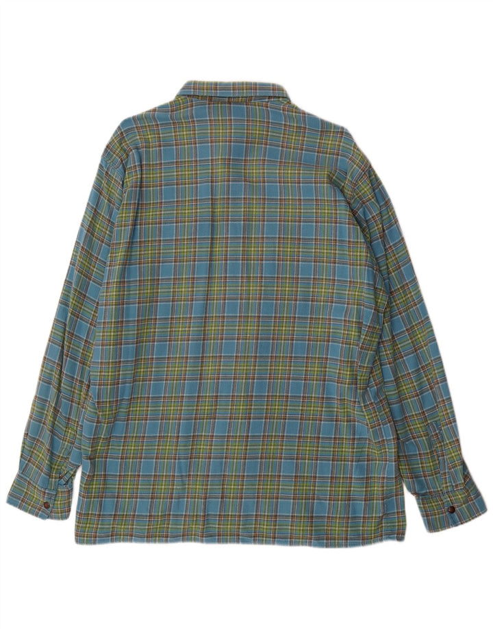 Camicia in flanella da uomo di MC Kee, cotone a quadri blu grande
