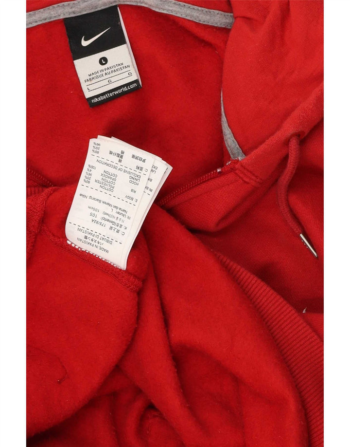 Felpa con cappuccio e zip Nike da uomo, grande, in cotone rosso