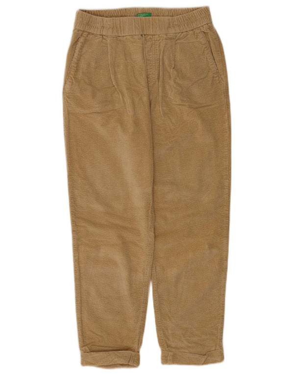 Pantaloni dritti in velluto a coste da donna Benetton XS W25 L23 Cotone Beige