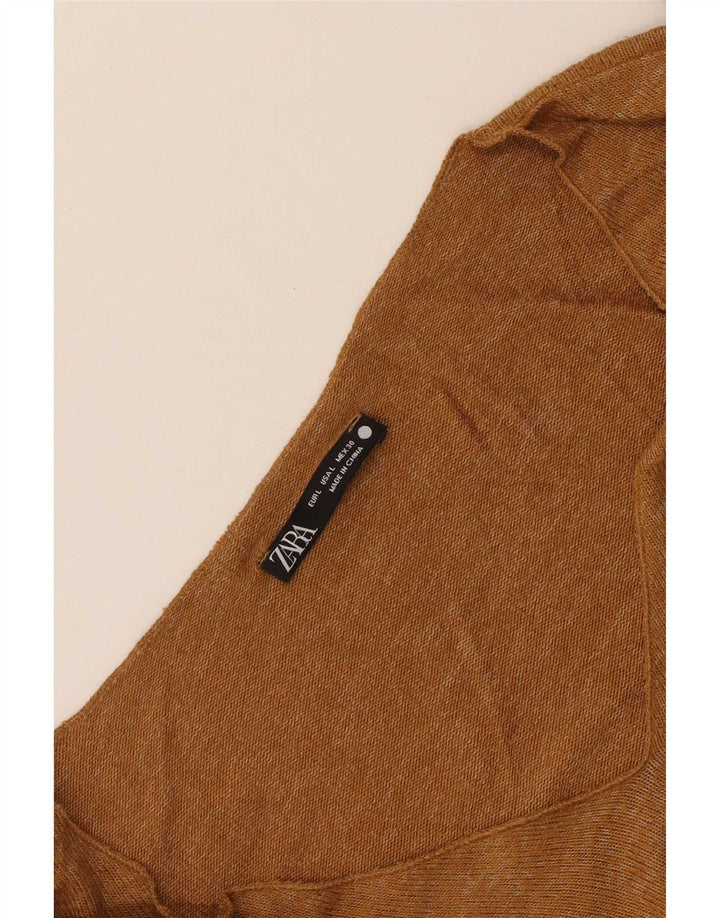 Top Zara da donna a maniche lunghe UK 16 grande beige