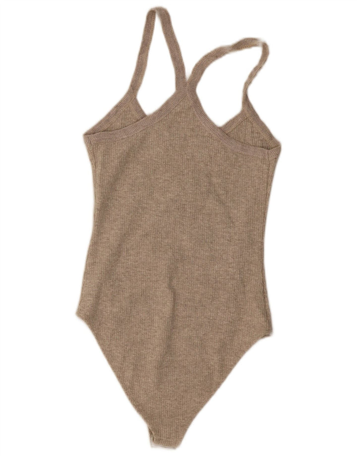 Body senza maniche da donna Zara UK 8 piccolo in cotone grigio