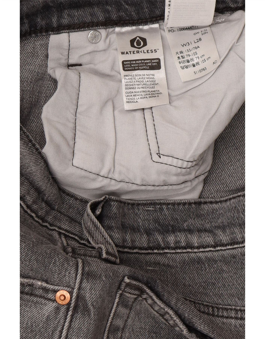 LEVI'S Mens Straight Jeans W31 L28 Grey Cotton Vintage Levi's and Second-Hand Levi's from Messina Hembry 