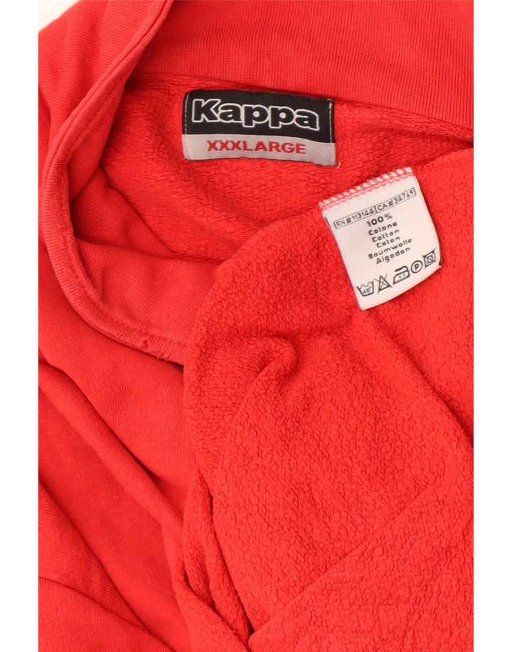 Felpa Kappa Uomo con Zip Collo Maglione 3XL Rosso Cotone
