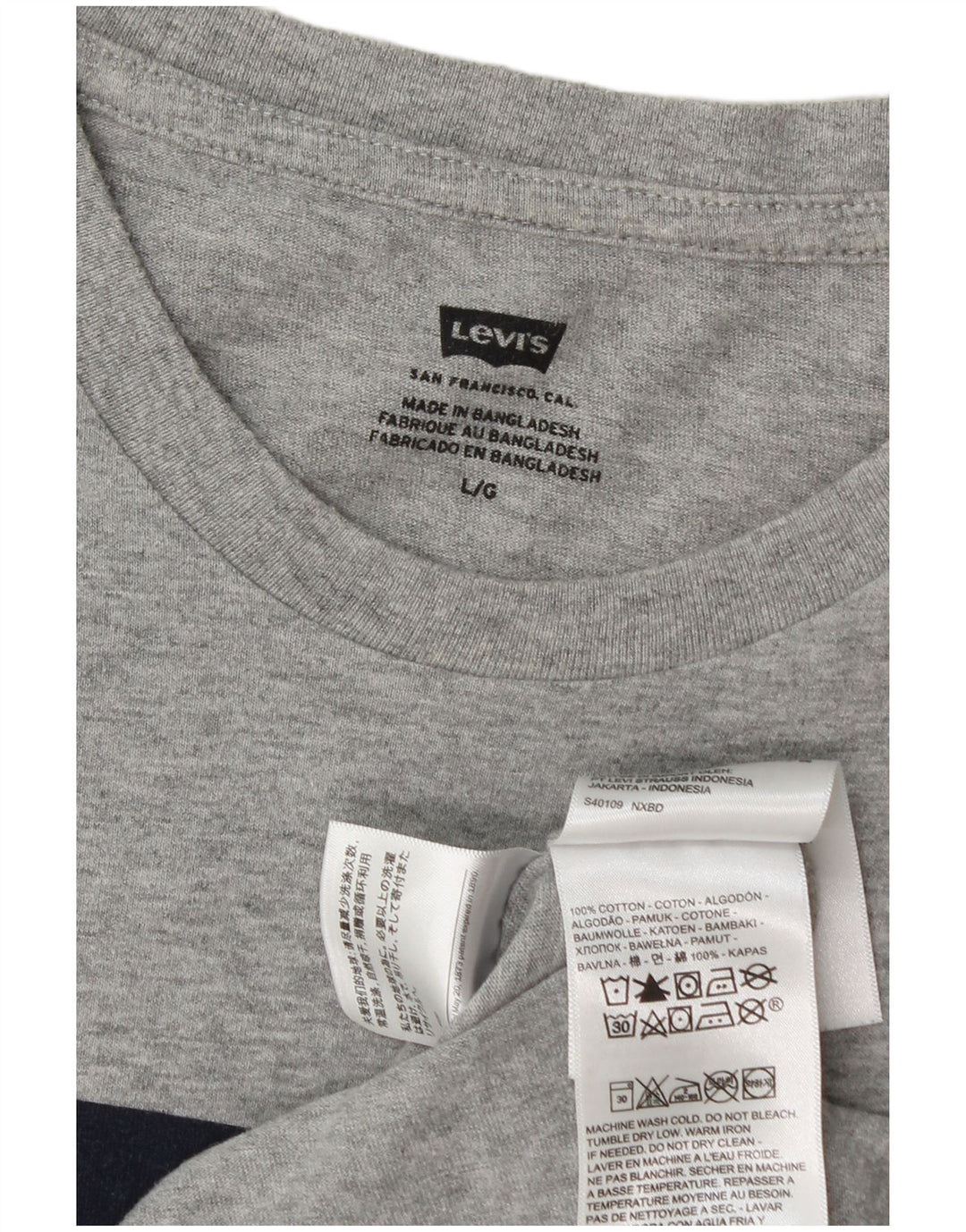 T-shirt grafica da uomo Levi's Top grande in cotone chiazzato grigio