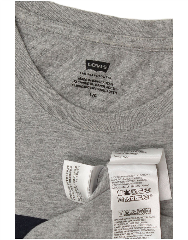 T-shirt grafica da uomo Levi's Top grande in cotone chiazzato grigio