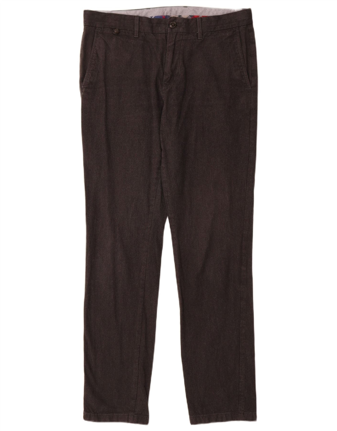 TOMMY HILFIGER Pantaloni chino slim da uomo W32 L32 cotone grigio