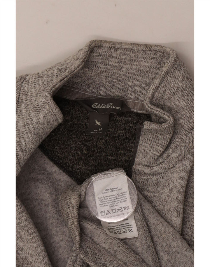 Felpa da uomo con collo con zip Eddie Bauer, poliestere chiazzato grigio medio