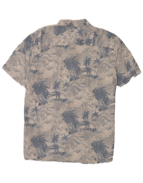 Lois Mens Short Sleeve Hawaiian Shirt XL Blue Cotton Beach