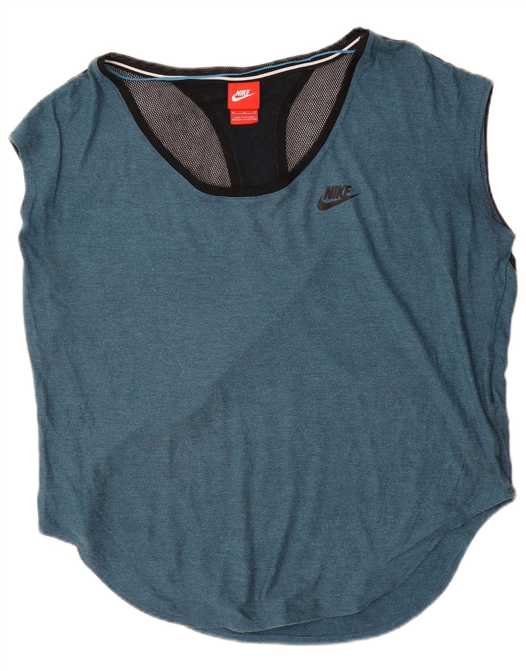 Canotta oversize da donna Nike UK 14 blu medio color block modale
