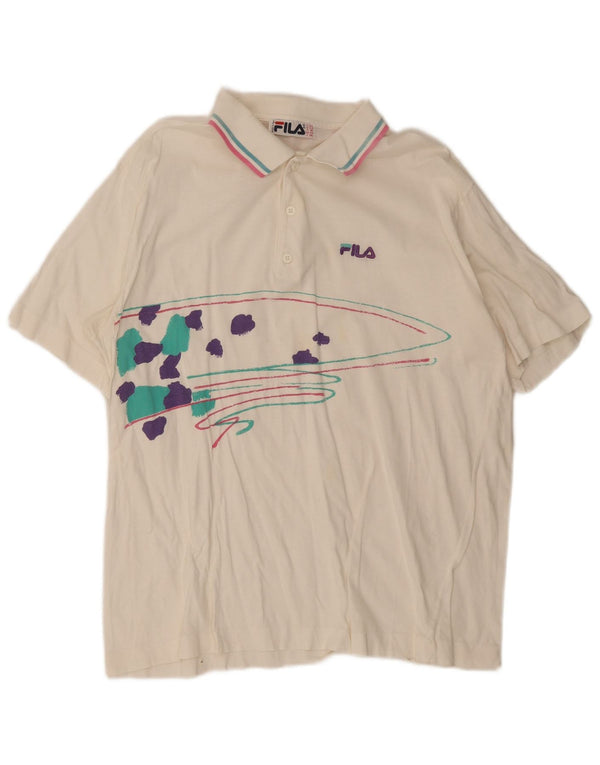 Polo grafica da uomo Fila IT 54 XL a righe bianche