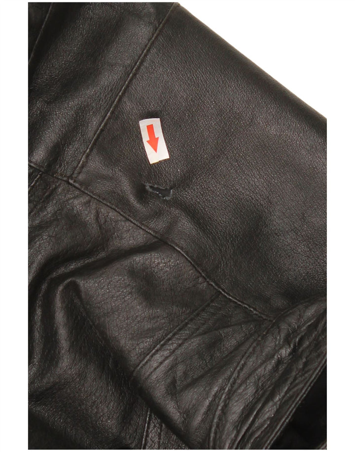 Gilet in pelle da uomo vintage UK 40 grande in pelle nera