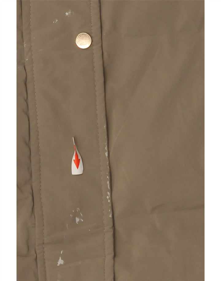Cappotto imbottito con cappuccio da donna Zara UK 18 XL Poliestere kaki