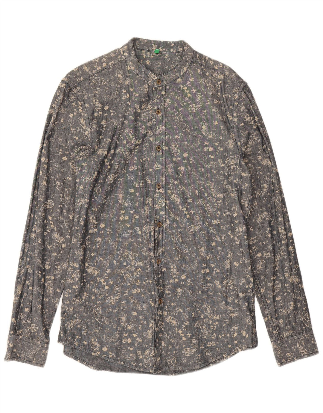 Camicia Benetton Uomo Grigio Medio Paisley