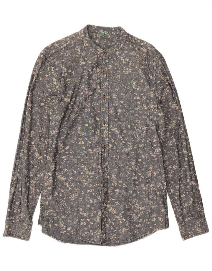 Camicia Benetton Uomo Grigio Medio Paisley