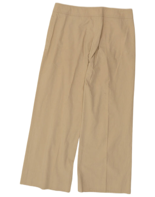 Pantaloni casual a gamba larga da donna Burberry UK 12 Medium W34 L28 Cotone beige