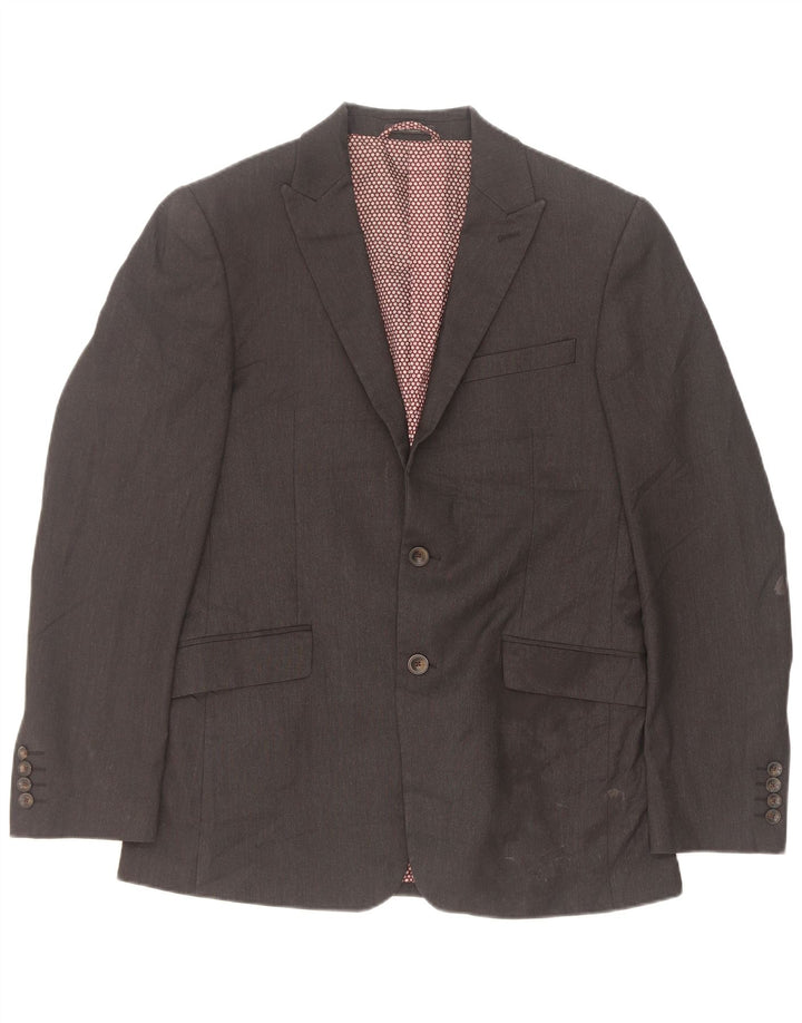 Giacca blazer a 2 bottoni da uomo Marks & Spencer EU 48 Poliestere grigio medio