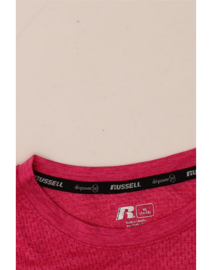 T-shirt Dri Fit per ragazze RUSSELL ATHLETIC 14-15 anni XL Rosa