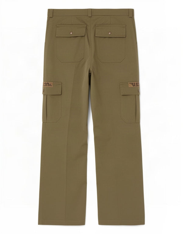 Pantaloni cargo dritti da uomo vintage IT 50 Large W32 L32 Cachi