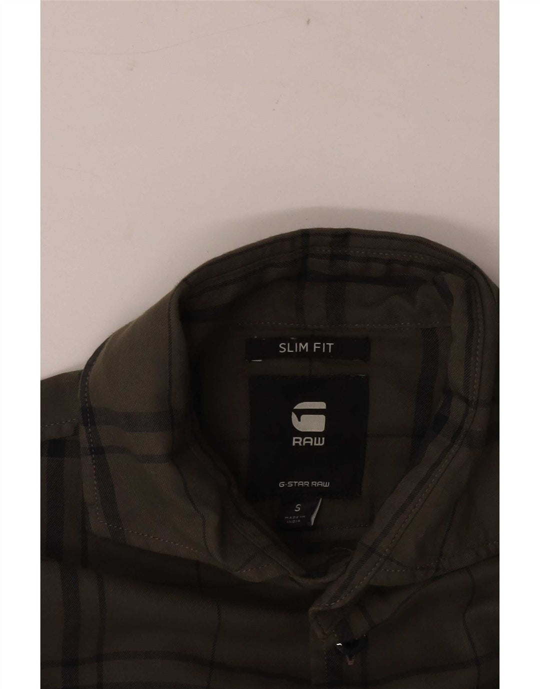 Camicia G-Star da uomo slim fit in flanella a quadri verdi piccoli