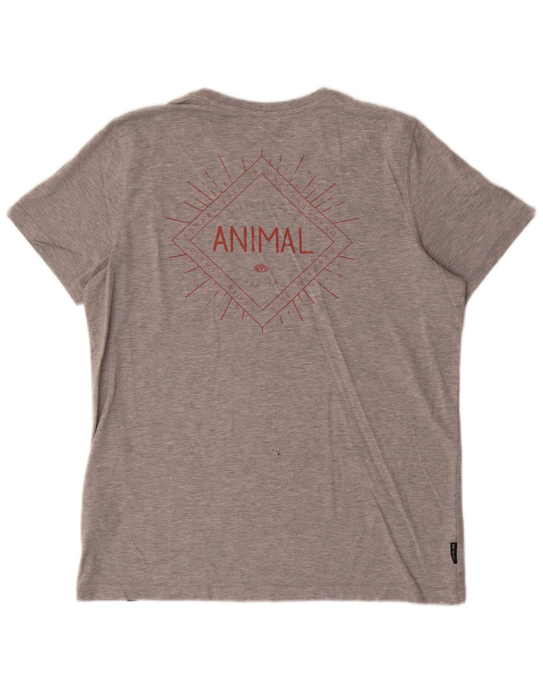 T-shirt grafica da uomo con animali in cotone grigio medio