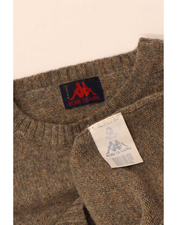 Maglione maglione girocollo da uomo Kappa XL in lana screziata beige