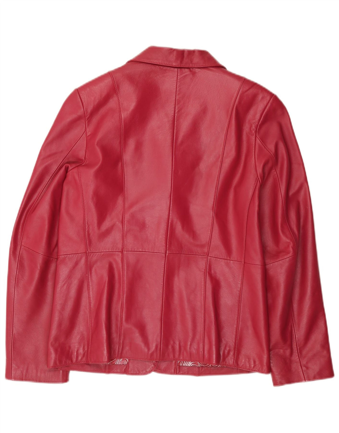 Giacca blazer in pelle vintage da donna a 3 bottoni EU 38 in pelle rosa medio