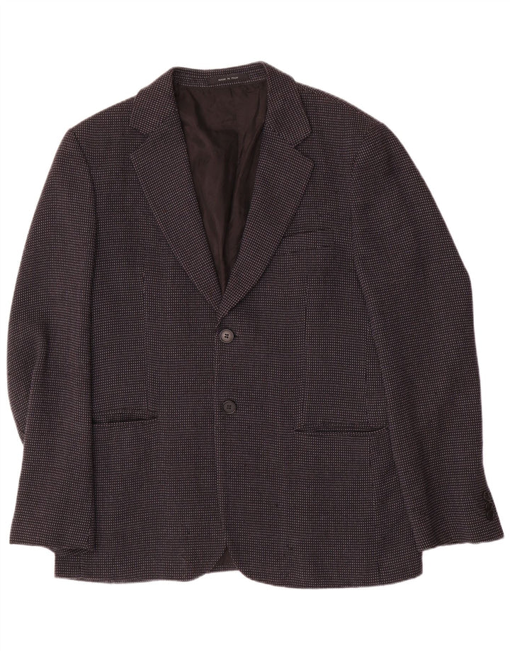EMPORIO ARMANI Giacca Blazer 2 Bottoni Uomo IT 54 XL Lana Maculata Grigia