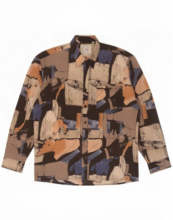 Vintage Mens Abstract Pattern Shirt Size 41/42 Large Multicoloured