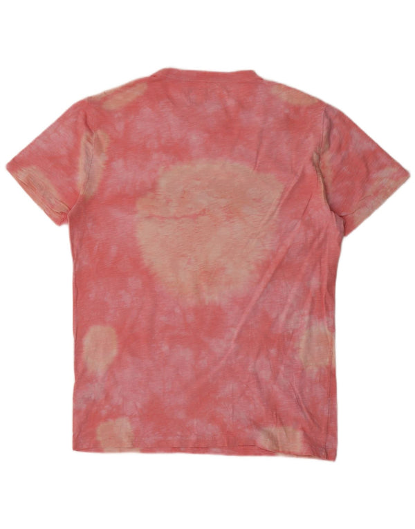 Desigual T-shirt grafica da uomo Top Large rosa in cotone tie-dye