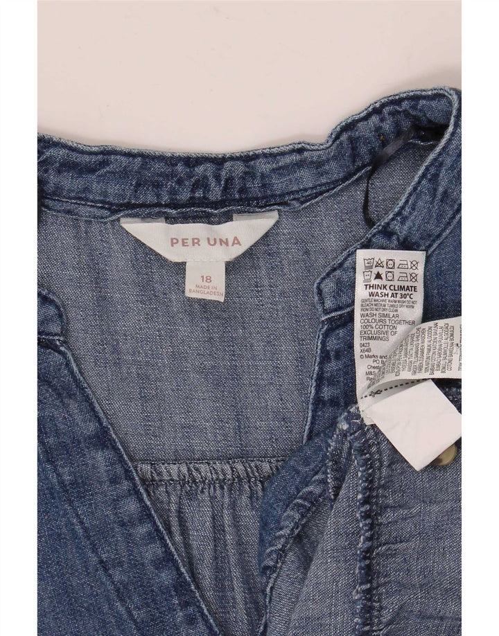 Abito a strati oversize in denim Marks & Spencer da donna Per Una UK 18 XL Blu