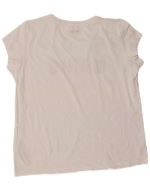 T-shirt grafica da donna Mustang Top UK 18 XL cotone bianco