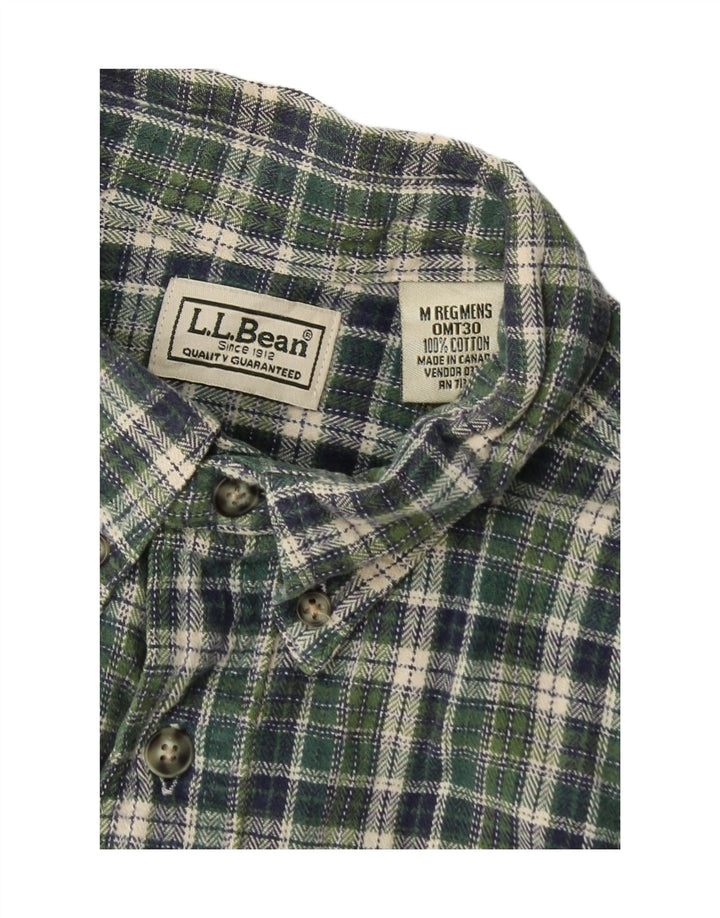 Camicia da uomo in flanella L.L.Bean in cotone scozzese verde medio