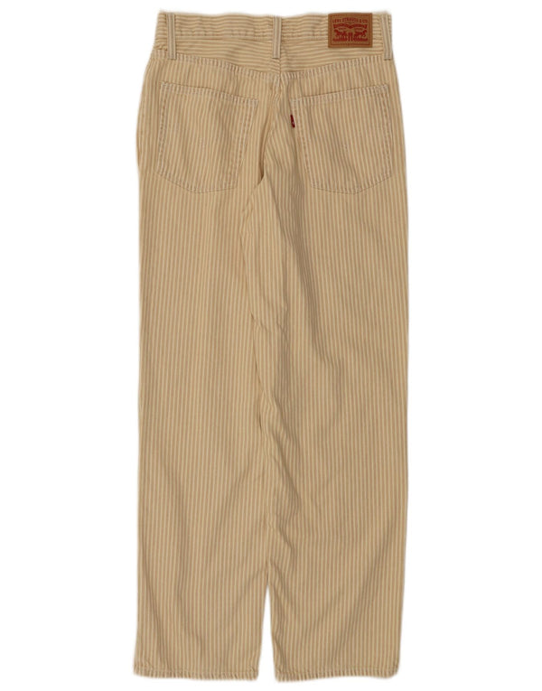 Pantaloni casual dritti da donna LEVI'S W27 L31 Cotone a righe beige
