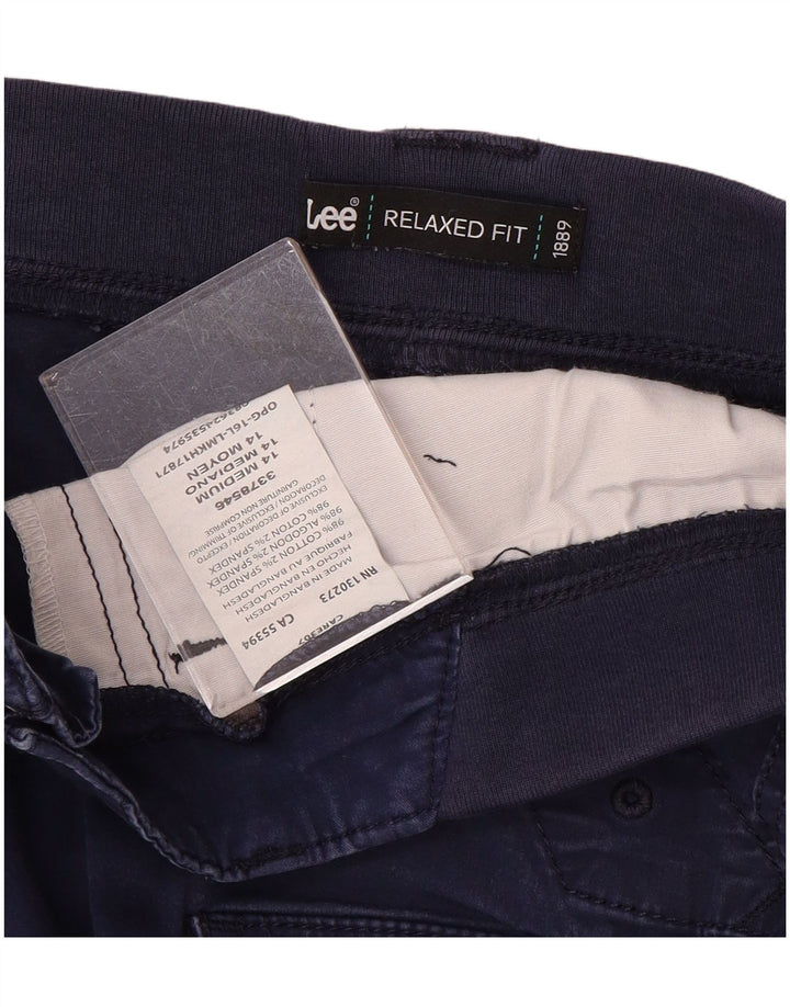 Pantaloni Capri da donna dalla vestibilità rilassata Lee US 14 XL W36 L23 Cotone blu navy