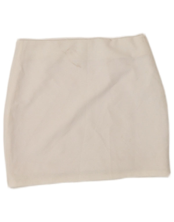 Minigonna Zara da donna piccola W26 poliestere bianco