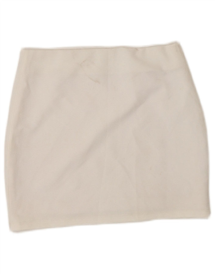 Minigonna Zara da donna piccola W26 poliestere bianco
