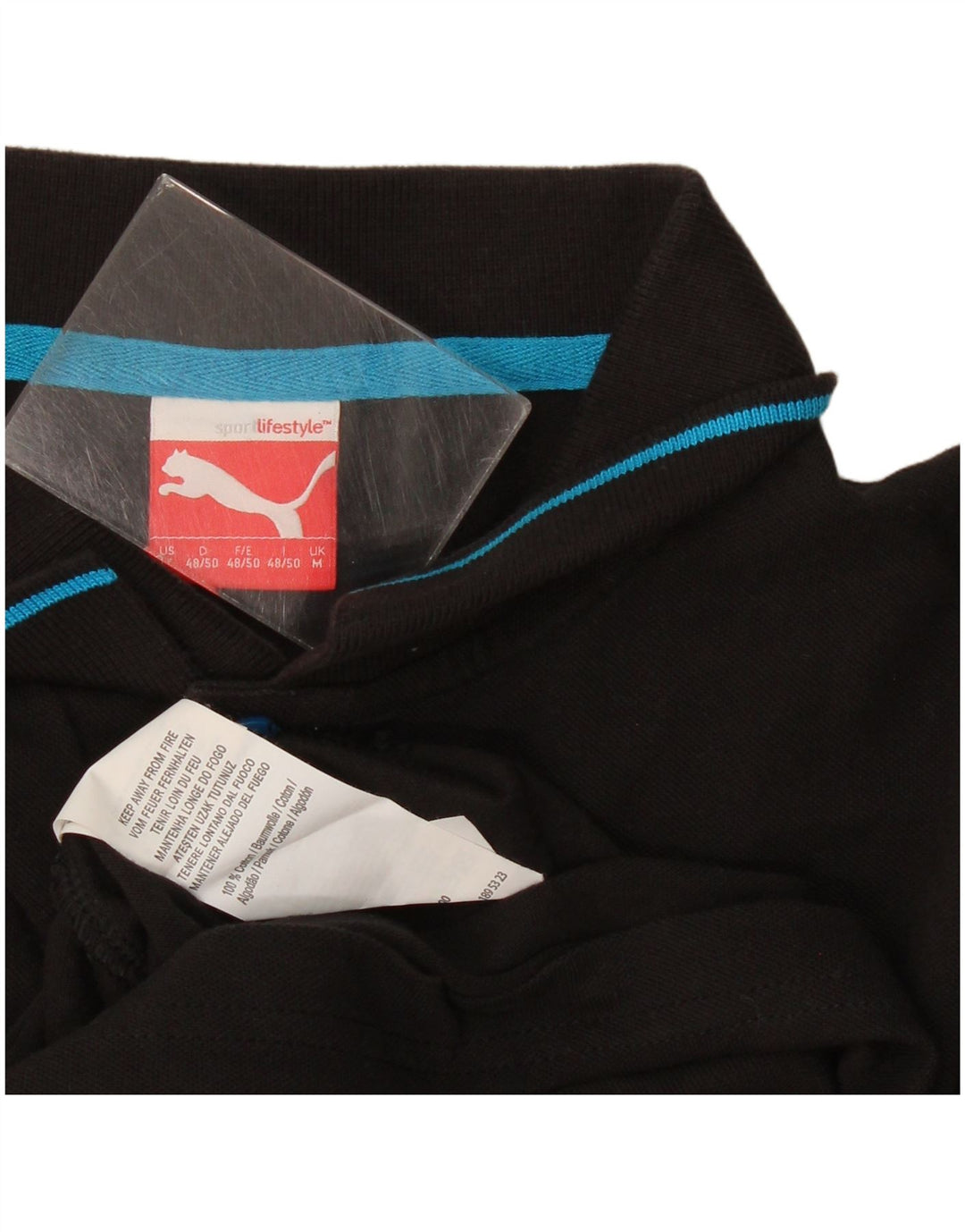 Polo Puma da uomo in cotone nero medio