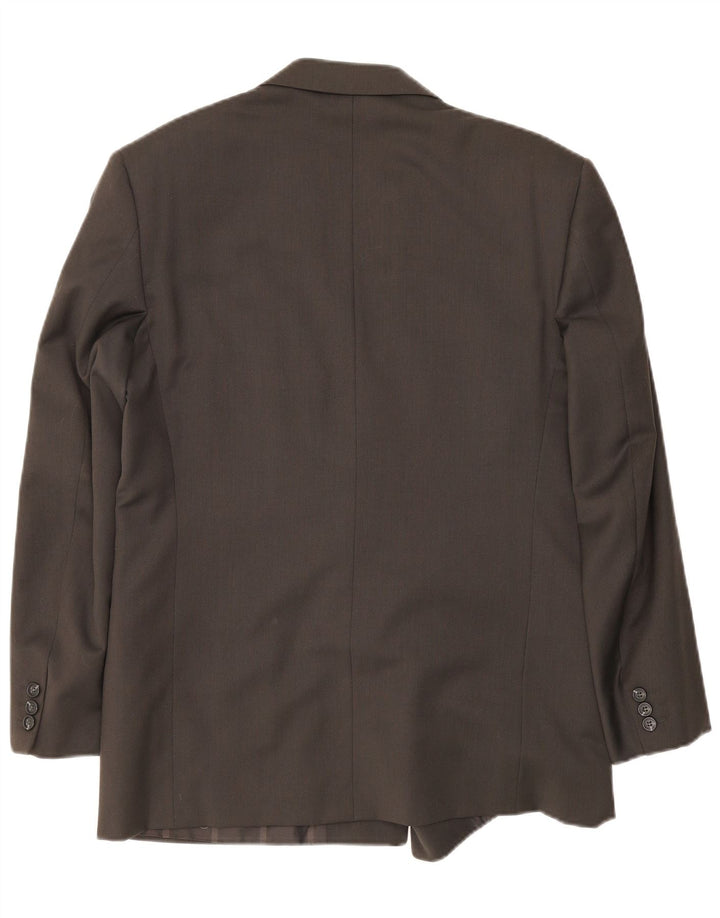 Giacca blazer doppiopetto vintage da uomo IT 50 grande lana grigia