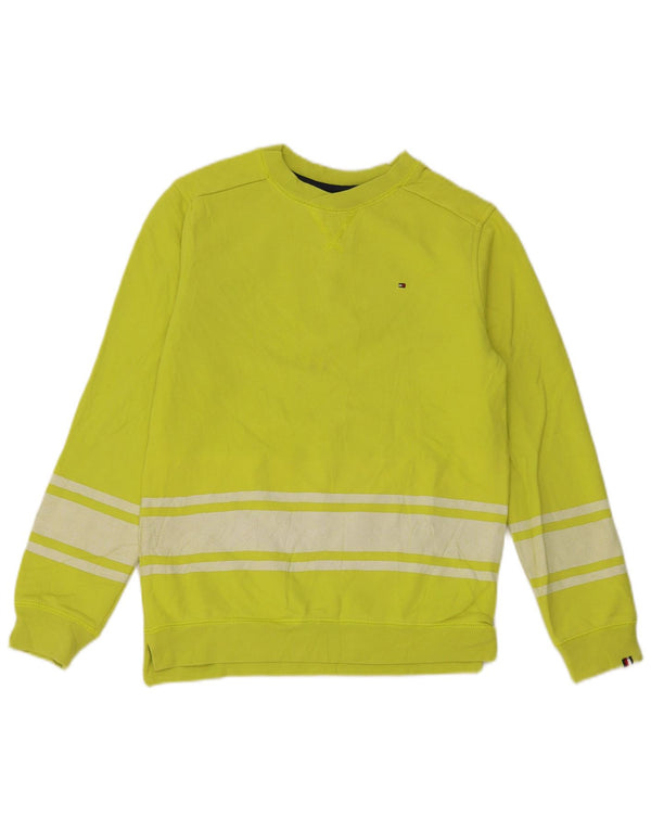Tommy Hilfiger Ragazzi Felpa Maglione 12-13 anni Large Verde Colourblock