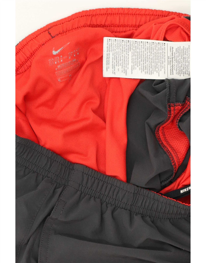 Pantaloncini sportivi Nike Dri Fit da uomo in poliestere color block grigio medio
